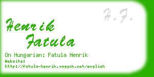 henrik fatula business card